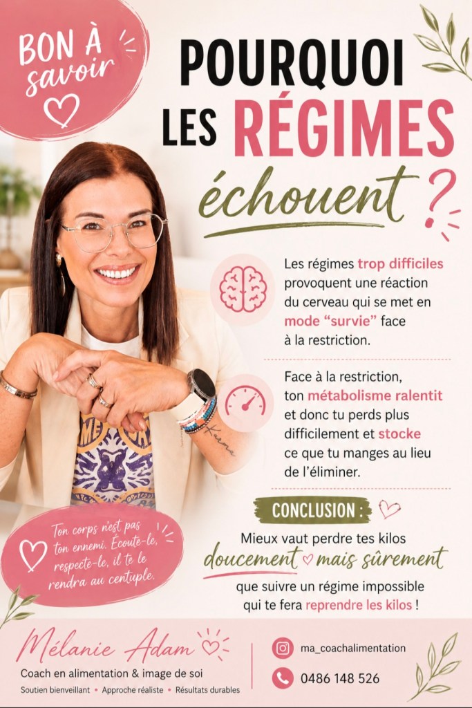 Fiche conseil de Mélanie Adam : pourquoi les régimes échouent
